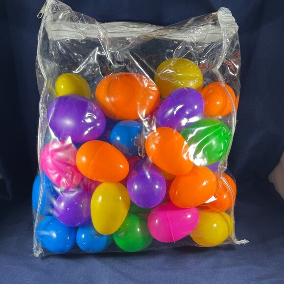 Large Bag Of Multicolor Plastic Easter Eggs For Crafts Decorations & Party Favor - Picture 2 of 2